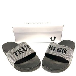 True Religion Meyer Black Pool Slide Sandal